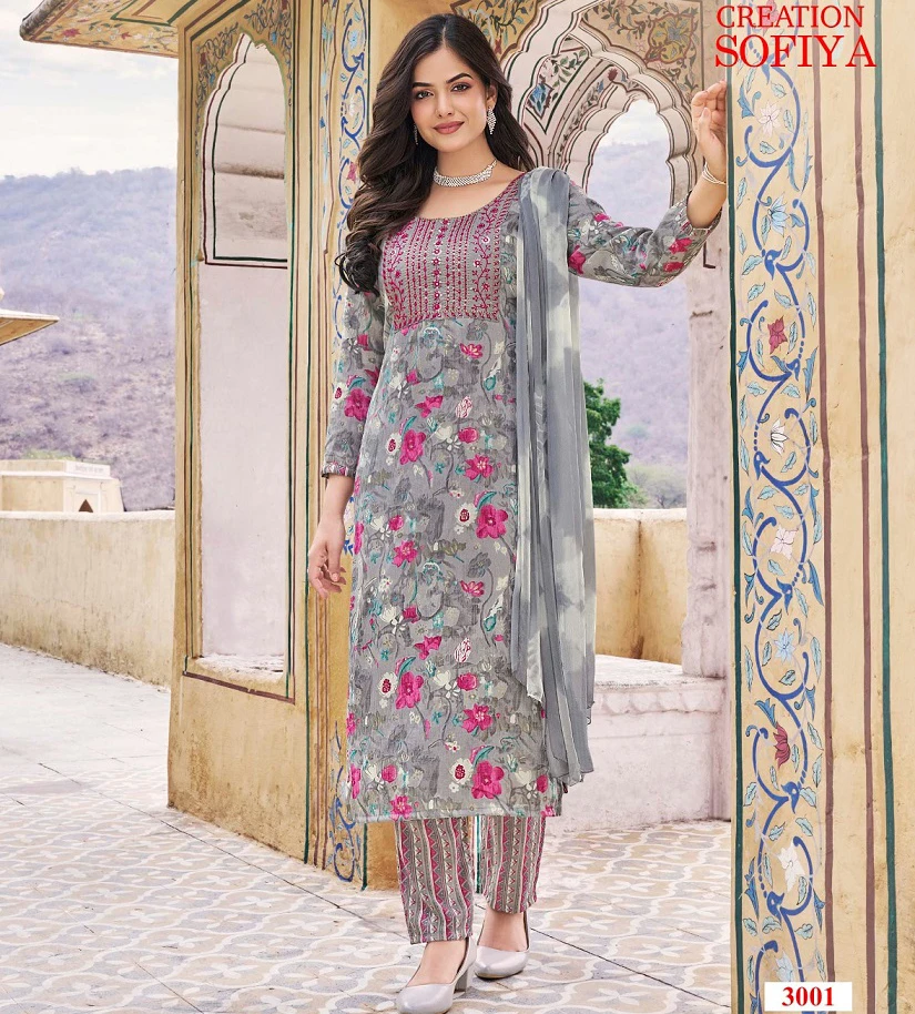 Navkar Sofiya Vol-3 - Kurti Pant With Dupatta